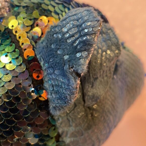 Ty Flippables 2019 Kate the Blue Silver Dragon 9” tall Good Used Condition flaws - Picture 13 of 13